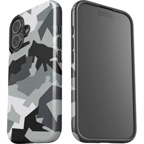 Urban Camouflage Black iPhone 16 Impact Case